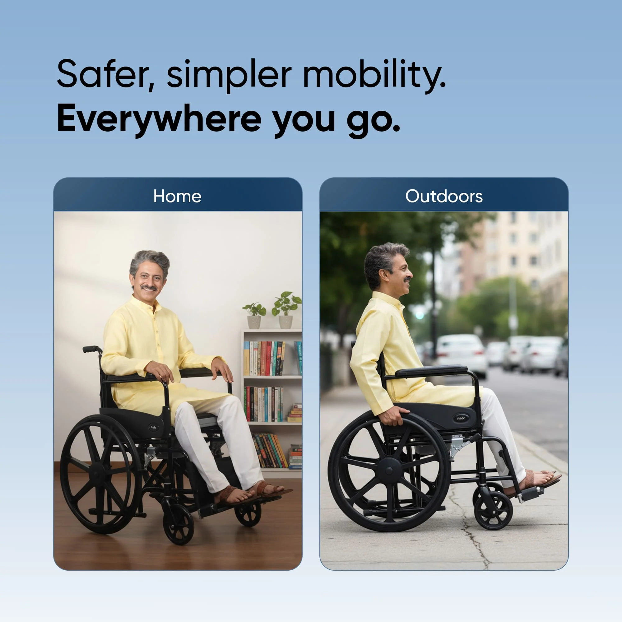 Frido 2 in 1 Foldable Wheelchair for Regular and Commode Use(FSC101) - Image 8