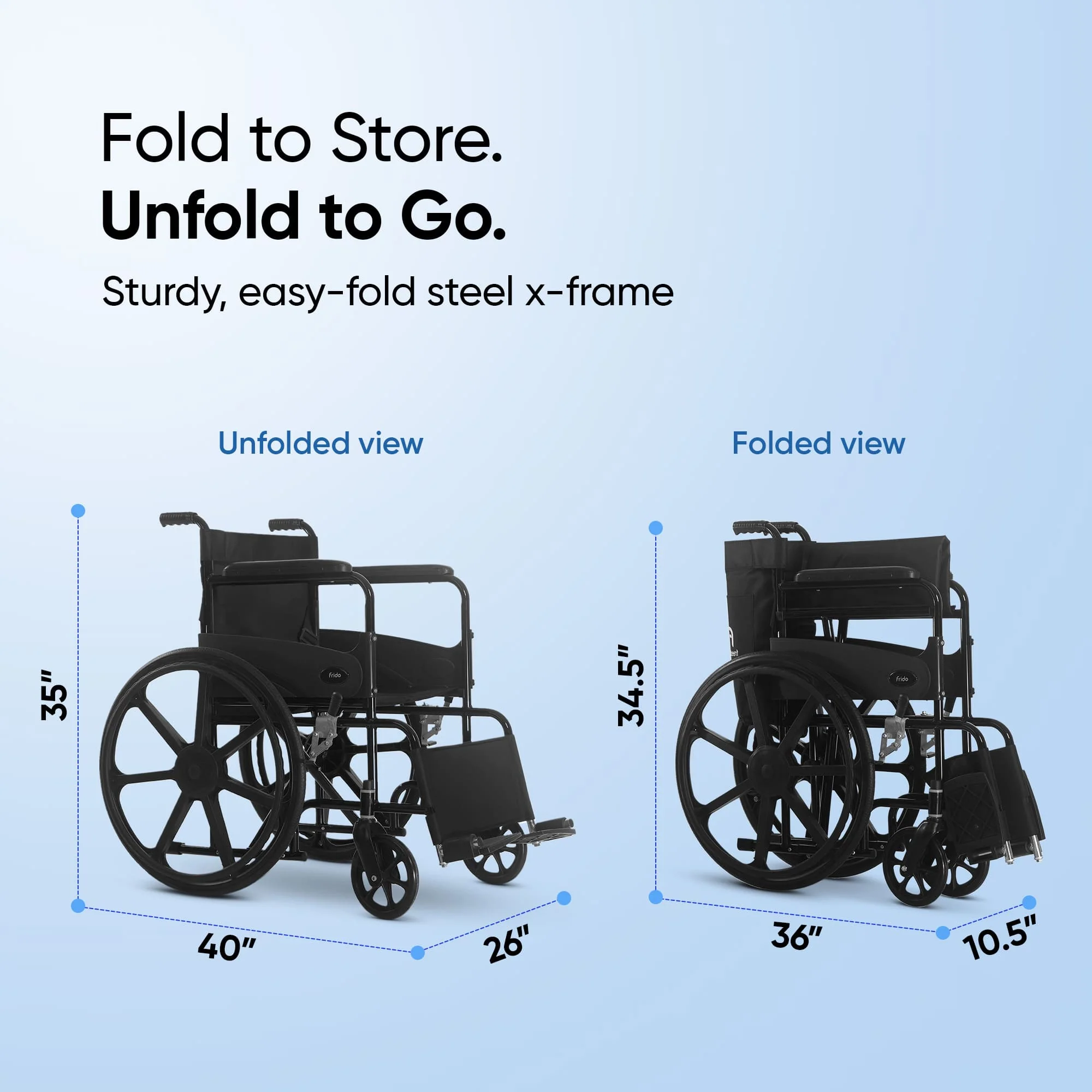 Frido FSS101 | Everyday Foldable Wheelchair - Image 3