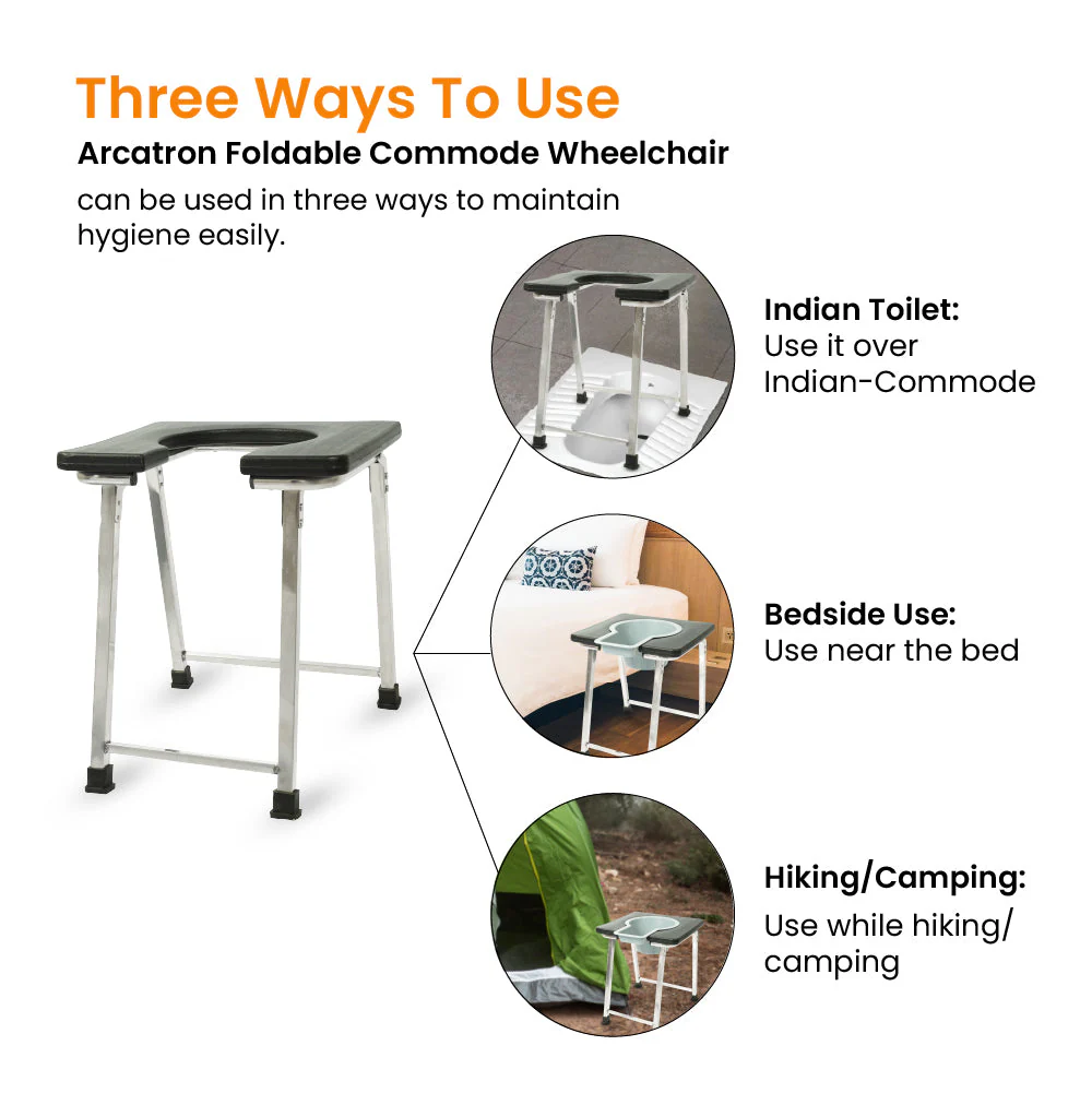 Frido Foldable Anti-Slip Shower Commode Stool - Image 3