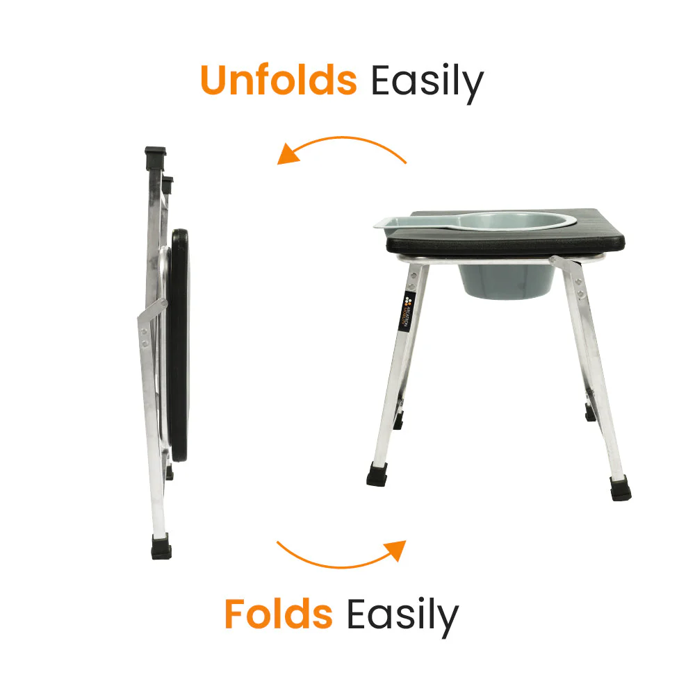 Frido Foldable Anti-Slip Shower Commode Stool - Image 4