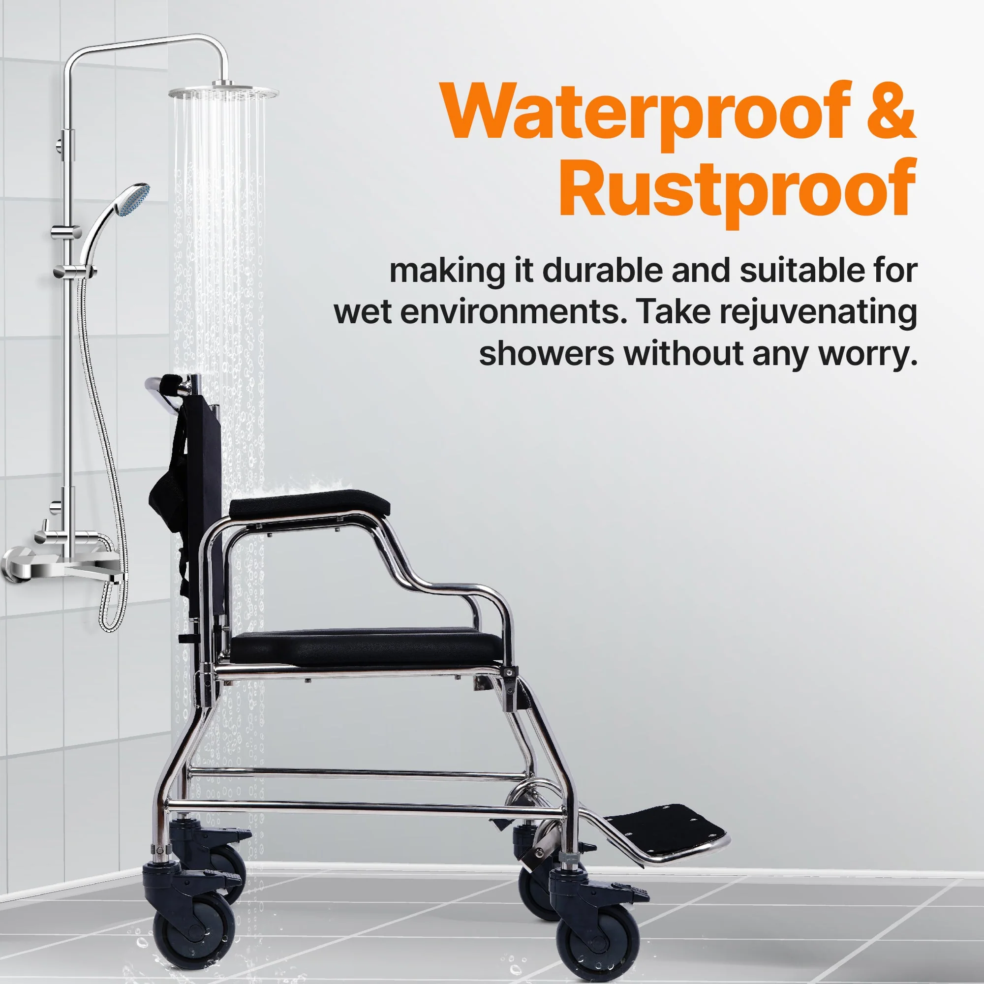 Mobility SAC100 | Multipurpose Shower Commode Wheelchair - Image 3