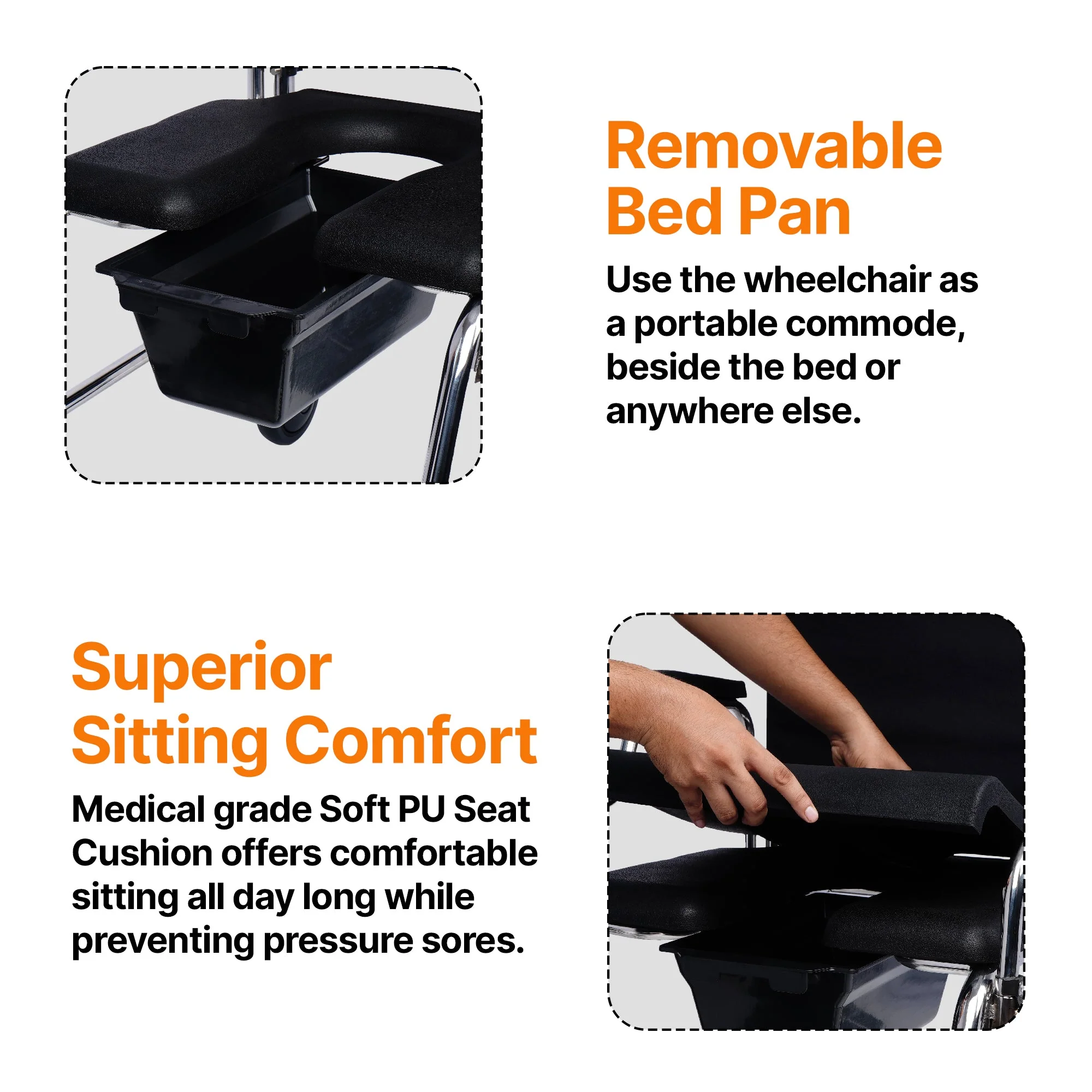 Mobility SAC100 | Multipurpose Shower Commode Wheelchair - Image 4