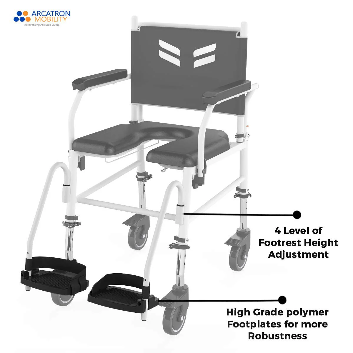 Prime FPA007 | Attendant Propelled Shower Commode Wheelchair - Image 5