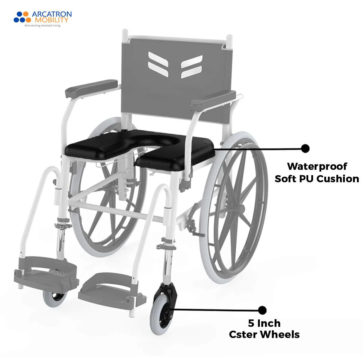 Prime FPS005 | Self Propelled Shower Commode Wheelchair - Image 3