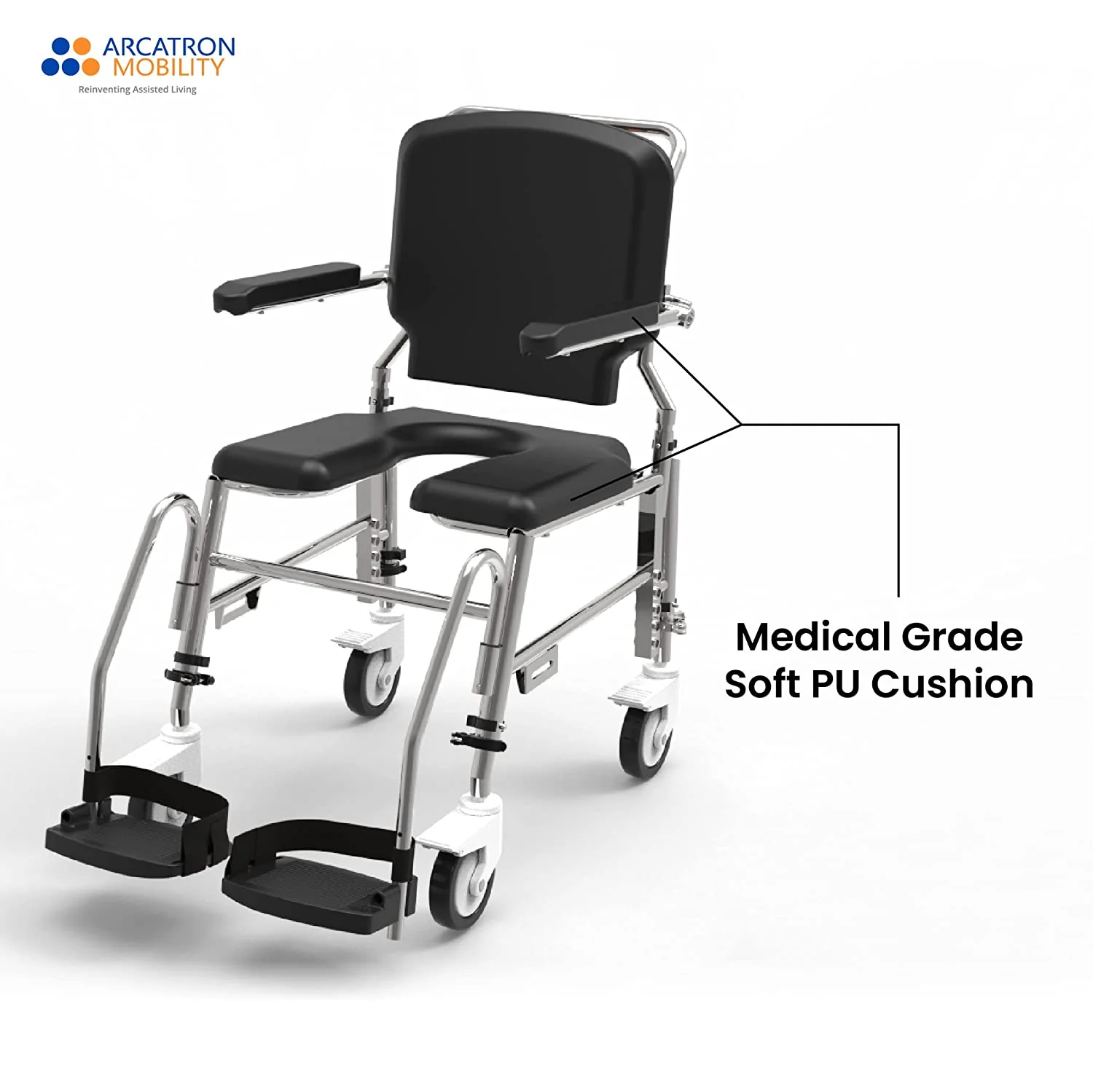 Prime SAS100 | Attendant Propelled Shower Commode Wheelchair - Image 4