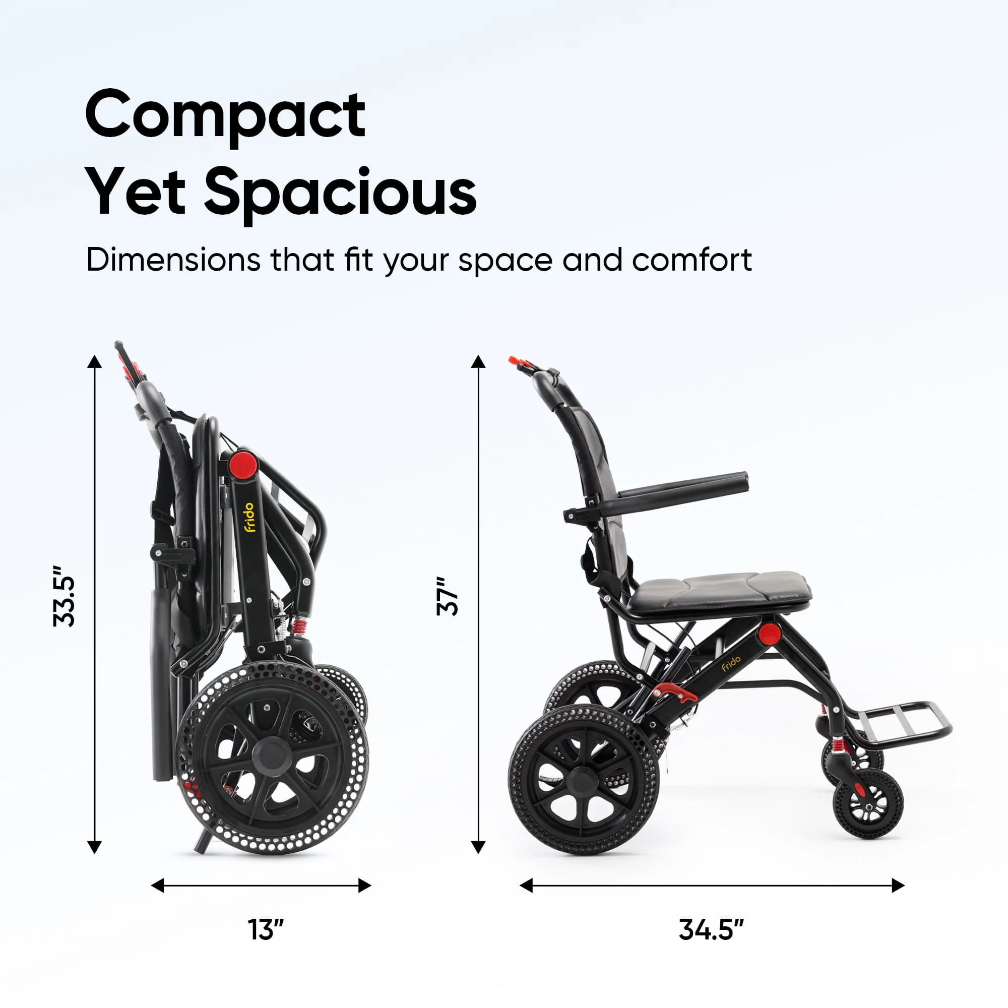 Frido Foldable Travel Wheelchair - Image 11