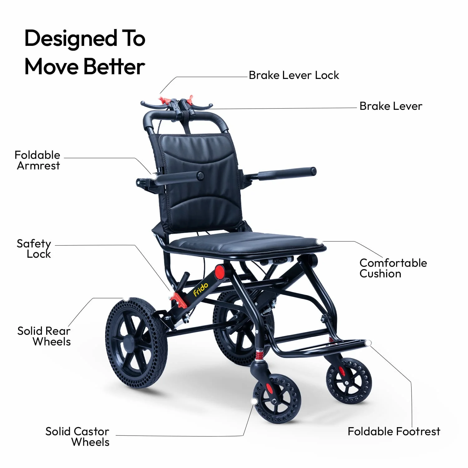 Frido Foldable Travel Wheelchair - Image 13