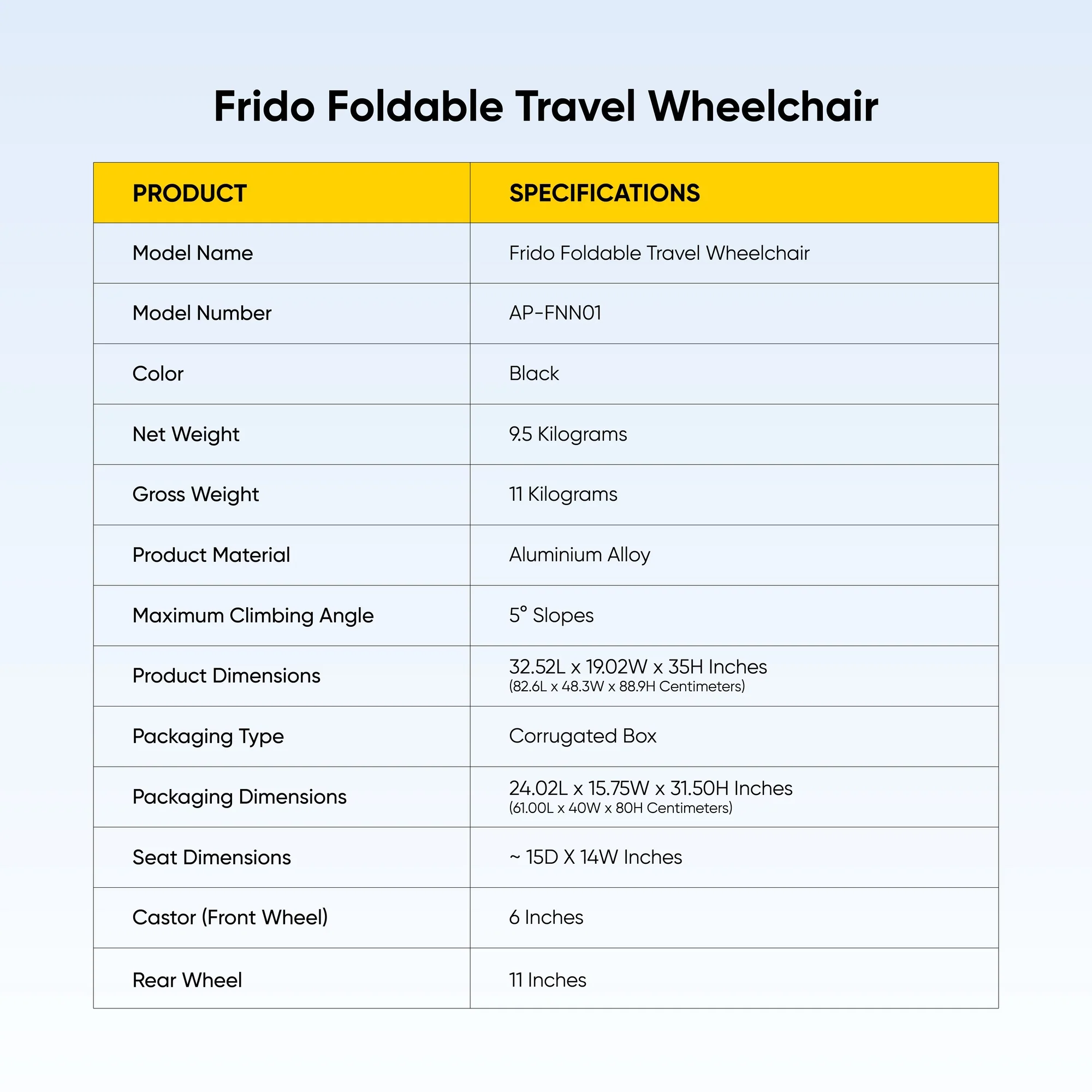 Frido Foldable Travel Wheelchair - Image 15