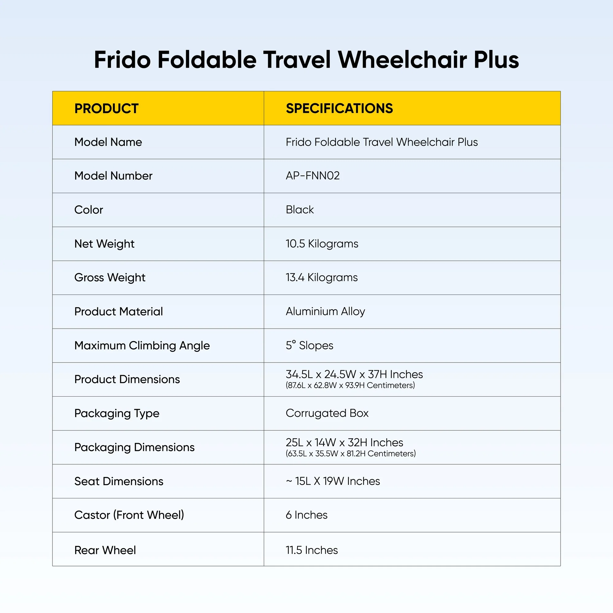 Frido Foldable Travel Wheelchair - Image 17